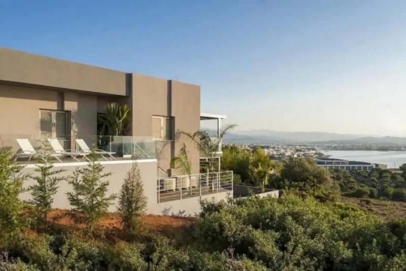 Akrotiri Kreta, Akrotiri: Geräumige moderne Villa mit spektakulärem Blick auf das Meer und die Bucht zu verkaufen Haus kaufen